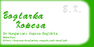 boglarka kopcsa business card